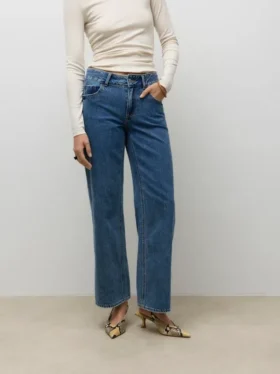 Awrena Mid Rise Wide Leg Fit -farkut