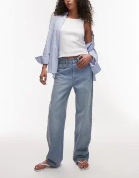 Topshop Mid Rise Loose Fit -farkut