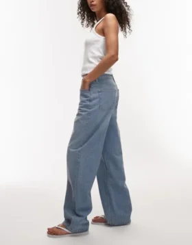 Topshop Mid Rise Loose Fit -farkut