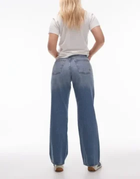 Topshop Mid Rise Straight Fit -farkut