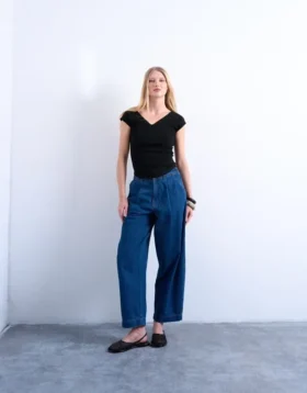 Tsmari High Rise Wide Leg Fit -farkut